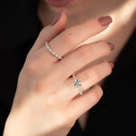 Load image into Gallery viewer, Round Cut Solitaire Diamond Engagement Ring with Side Accents in White Gold | Custom Lab-Grown Diamond Ring