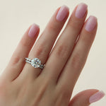 Load image into Gallery viewer, Round Cut Solitaire Diamond Engagement Ring with Side Accents in White Gold | Custom Lab-Grown Diamond Ring