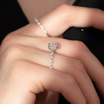 Load image into Gallery viewer, Round Cut Solitaire Diamond Engagement Ring with Side Accents in White Gold | Custom Lab-Grown Diamond Ring