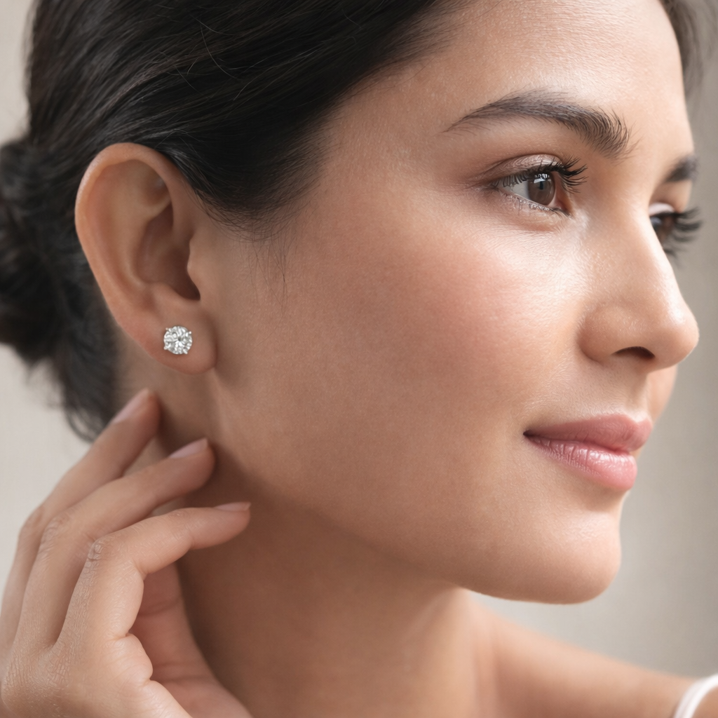 Classic round diamond stud earrings – everyday elegance