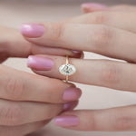 Load image into Gallery viewer, Oval Cut Solitaire Diamond Engagement Ring in Yellow Gold | Custom Lab-Grown Diamond Ring