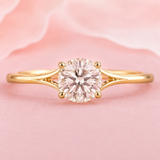 0.25 CT Round Rose Cut Lab Created Diamond Engagement Ring