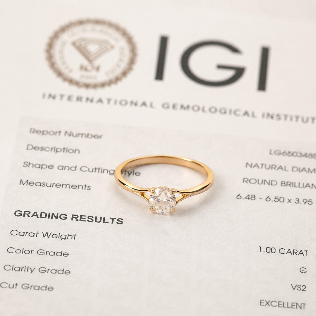 0.25 CT Round Rose Cut Lab Created Diamond Engagement Ring