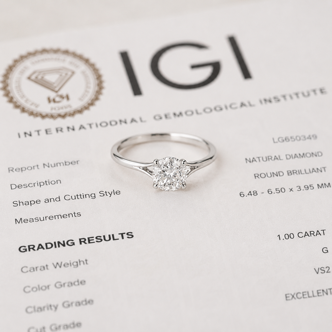 Round Rose Cut Lab Created Diamond Engagement Ring in 925 Sterling Silver