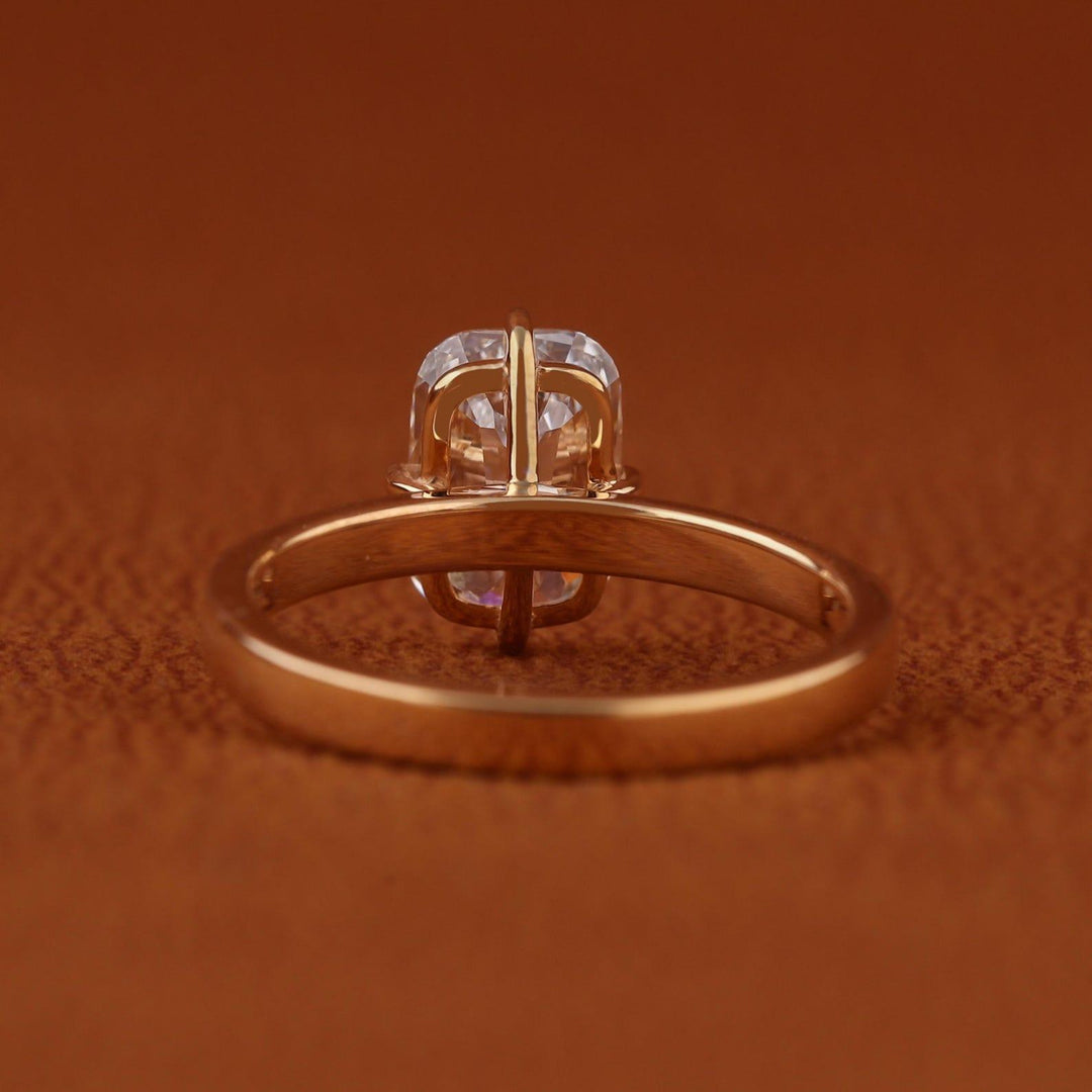 1 Carat Elongated Cushion Cut Lab Grown Diamond Solitaire Engagement Ring in 14K Yellow Gold