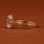 Load image into Gallery viewer, 1 Carat Elongated Cushion Cut Lab Grown Diamond Solitaire Engagement Ring in 14K Yellow Gold
