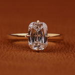 Load image into Gallery viewer, 1 Carat Elongated Cushion Cut Lab Grown Diamond Solitaire Engagement Ring in 14K Yellow Gold
