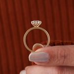Load image into Gallery viewer, 1 Carat Elongated Cushion Cut Lab Grown Diamond Solitaire Engagement Ring in 14K Yellow Gold
