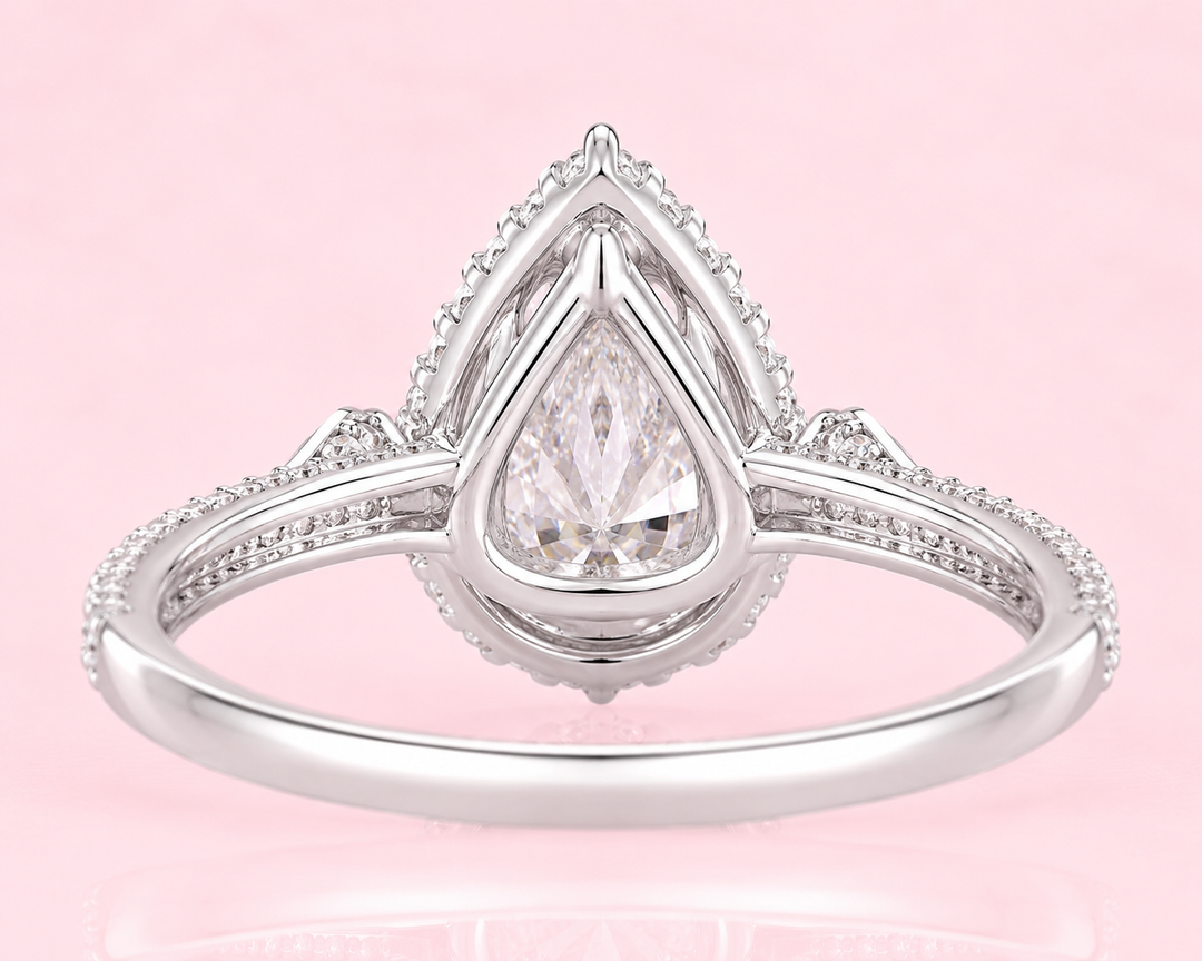 Pear Lab Grown Diamond Bridal Set in 925 Sterling Silver | Lab Grown Diamond