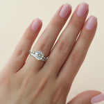 Load image into Gallery viewer, Round Cut Solitaire Diamond Engagement Ring with Side Accents in White Gold | Custom Lab-Grown Diamond Ring
