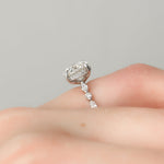 Load image into Gallery viewer, Round Cut Solitaire Diamond Engagement Ring with Side Accents in White Gold | Custom Lab-Grown Diamond Ring
