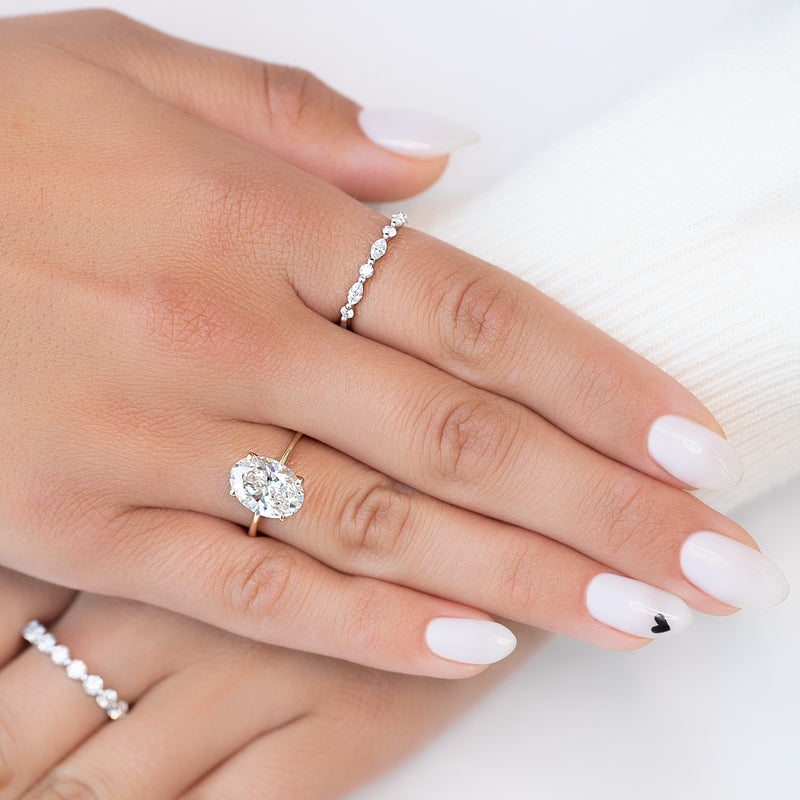 Oval Cut Solitaire Diamond Engagement Ring in Yellow Gold | Custom Lab-Grown Diamond Ring