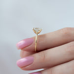 Load image into Gallery viewer, Oval Cut Solitaire Diamond Engagement Ring in Yellow Gold | Custom Lab-Grown Diamond Ring
