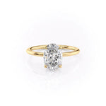 Load image into Gallery viewer, Oval Cut Solitaire Diamond Engagement Ring in Yellow Gold | Custom Lab-Grown Diamond Ring
