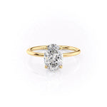 Load image into Gallery viewer, Oval Cut Solitaire Diamond Engagement Ring in Yellow Gold | Custom Lab-Grown Diamond Ring
