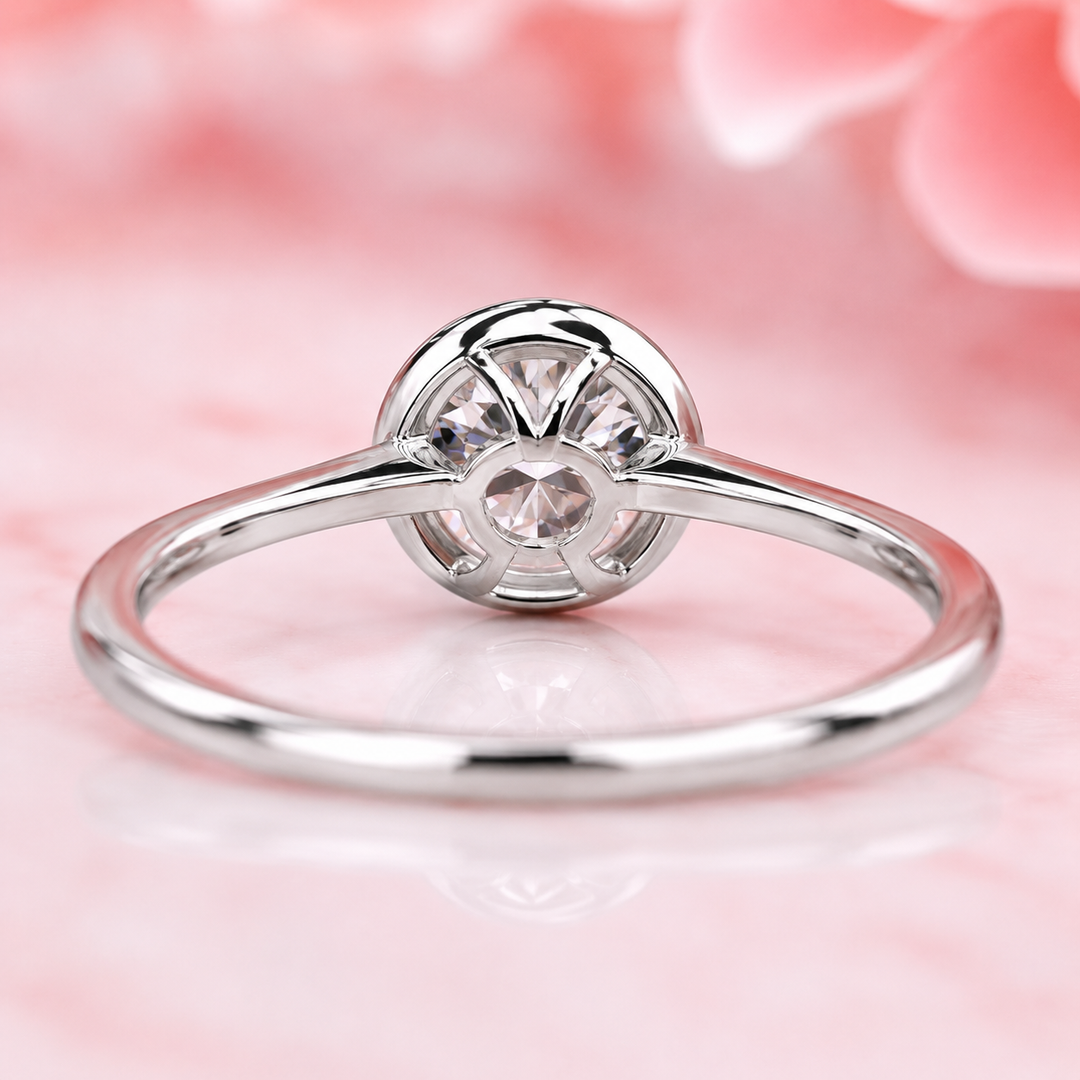 Bezel Set Round Lab Grown Diamond Solitaire Engagement Ring