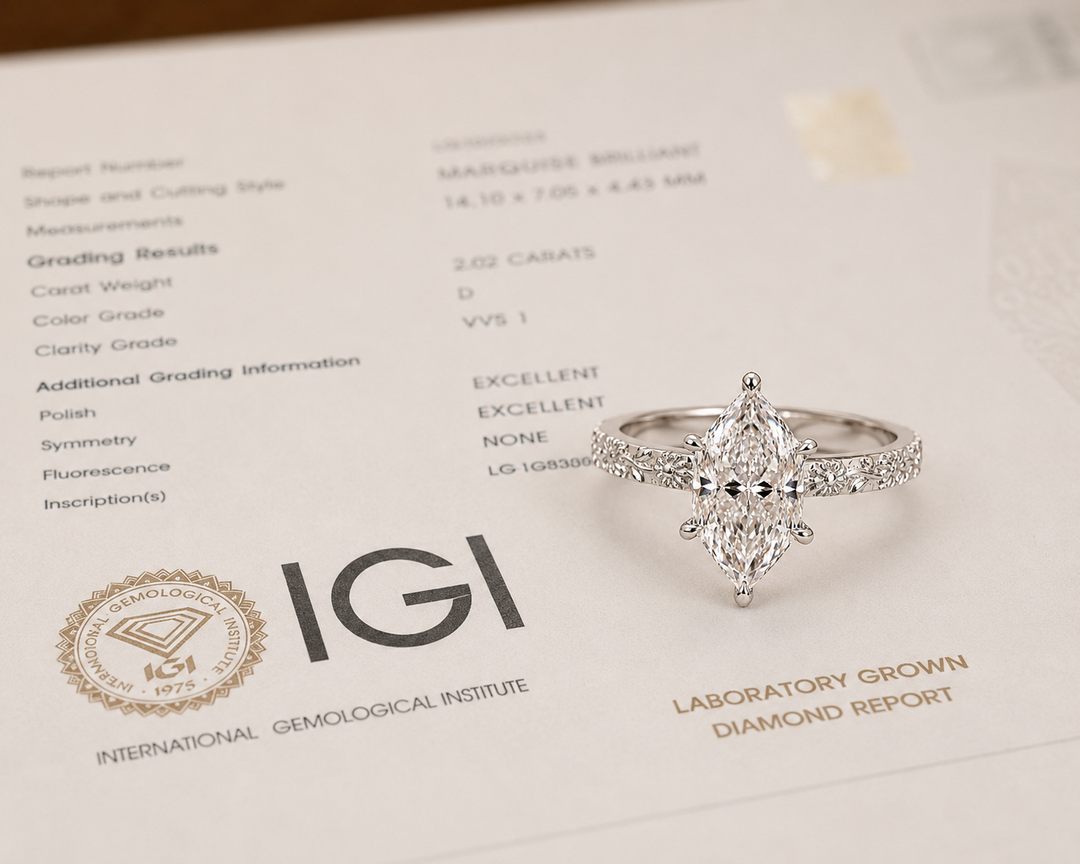 Dutch Marquise Cut Art Deco Engagement Ring in White Gold