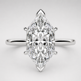 Dutch Marquise Diamond Cathedral Setting Ring in 925 Sterling Silver