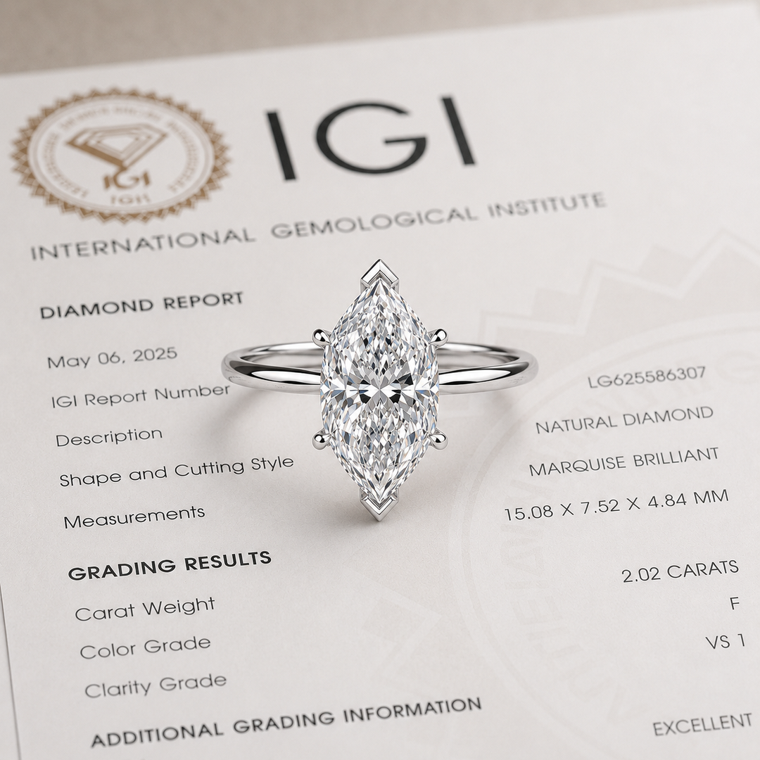 Dutch Marquise Diamond Cathedral Setting Ring in 925 Sterling Silver