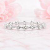 Floating Bubble Round Lab Grown Diamond Wedding Band in 925 Sterling Silver