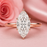 Hidden Halo Marquise Engagement Ring in Rose Gold