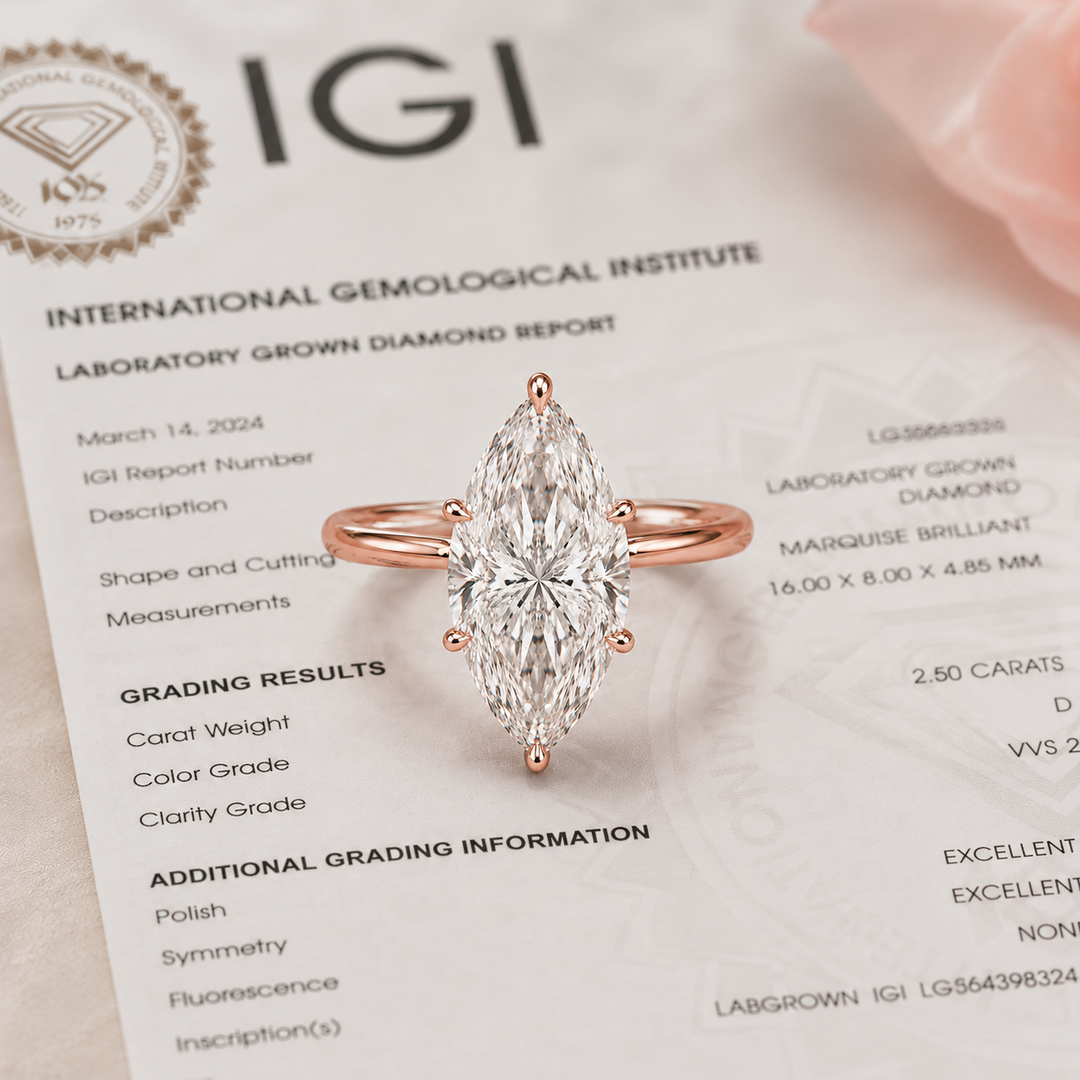 Hidden Halo Marquise Engagement Ring in Rose Gold