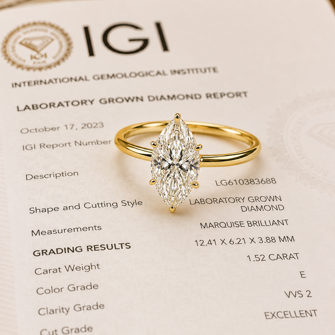 Hidden Halo Marquise Engagement Ring in Yellow Gold