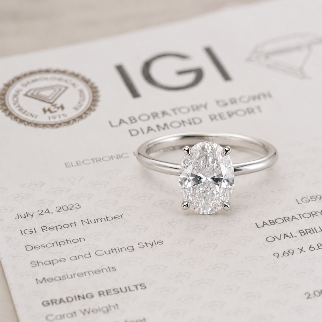 Hidden Halo Oval Engagement Ring in 925 Sterling Silver