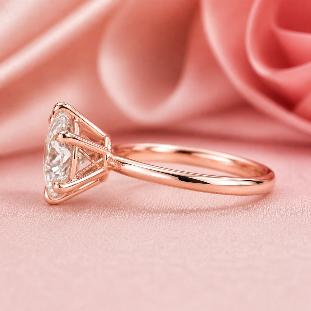 Perfect Innovation Lab Grown Diamond Solitaire Engagement Ring in Rose Gold