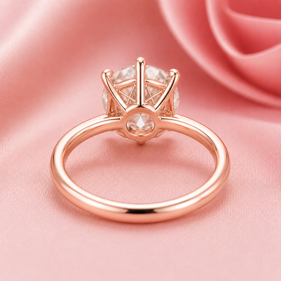 Perfect Innovation Lab Grown Diamond Solitaire Engagement Ring in Rose Gold