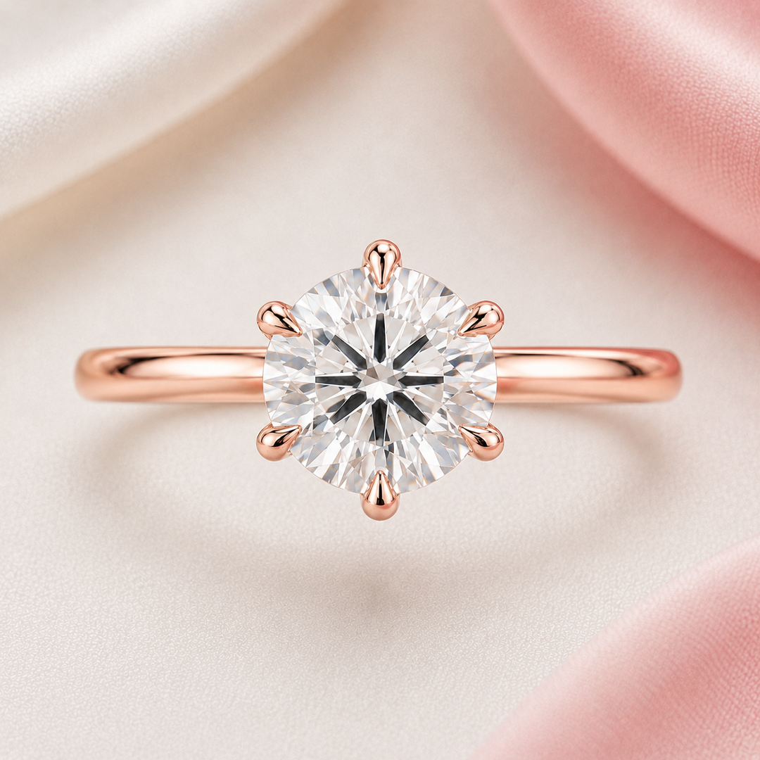 Perfect Innovation Lab Grown Diamond Solitaire Engagement Ring in Rose Gold