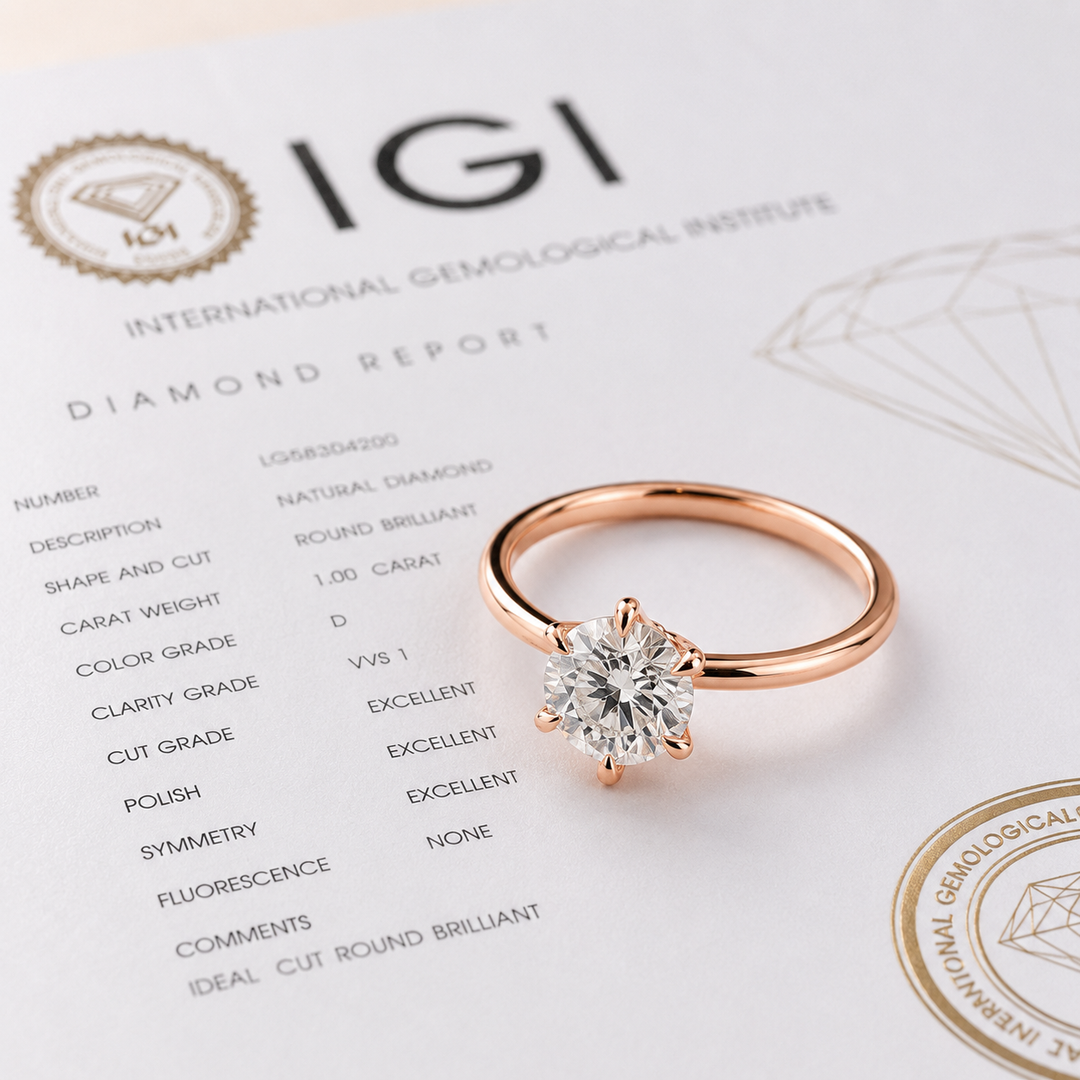 Perfect Innovation Lab Grown Diamond Solitaire Engagement Ring in Rose Gold
