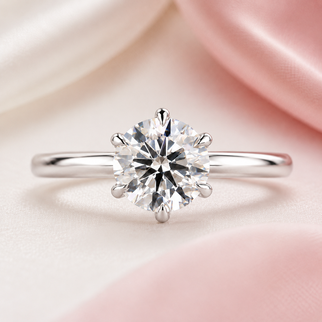Perfect Innovation Lab Grown Diamond Solitaire Engagement Ring in 925 Sterling Silver