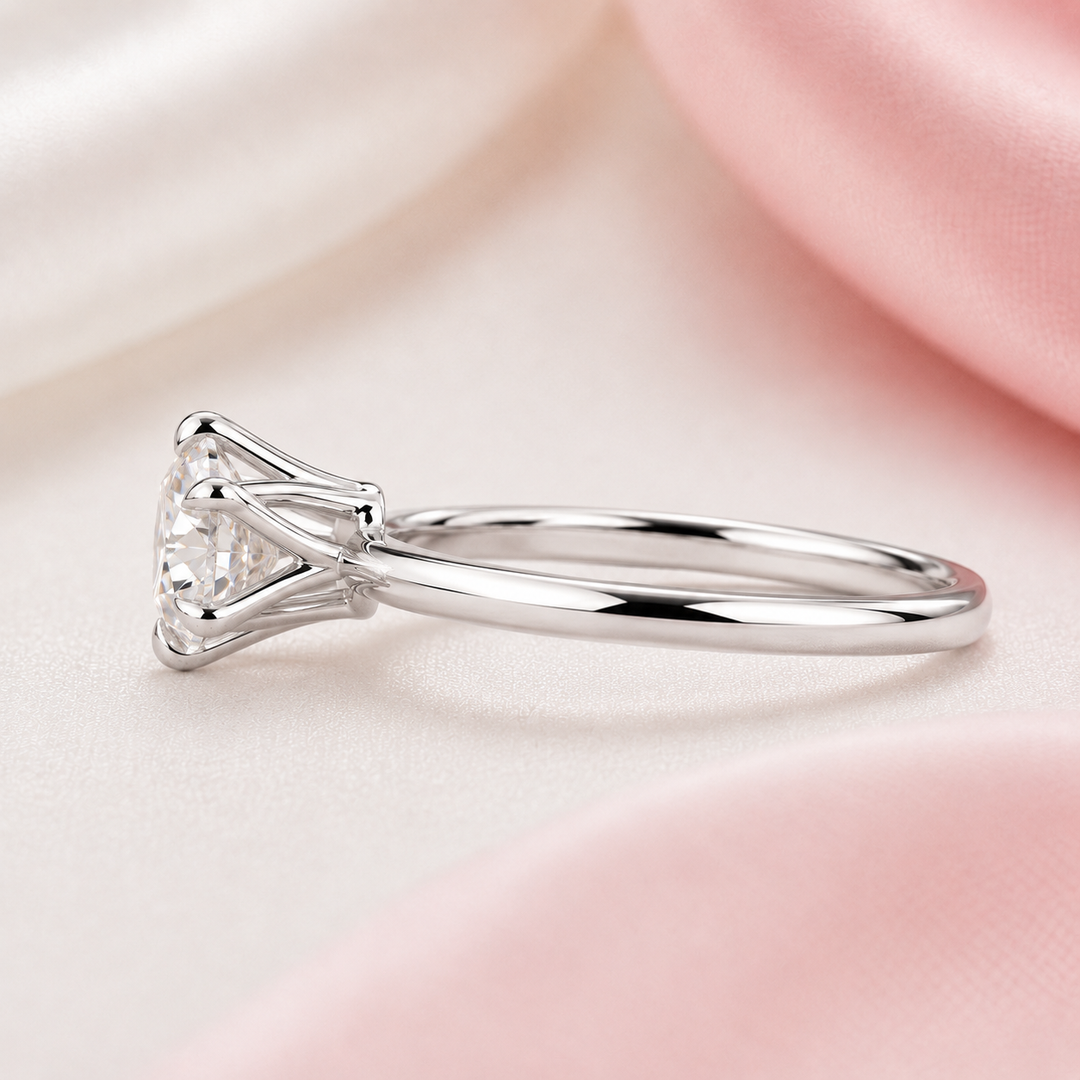 Perfect Innovation Lab Grown Diamond Solitaire Engagement Ring in 925 Sterling Silver
