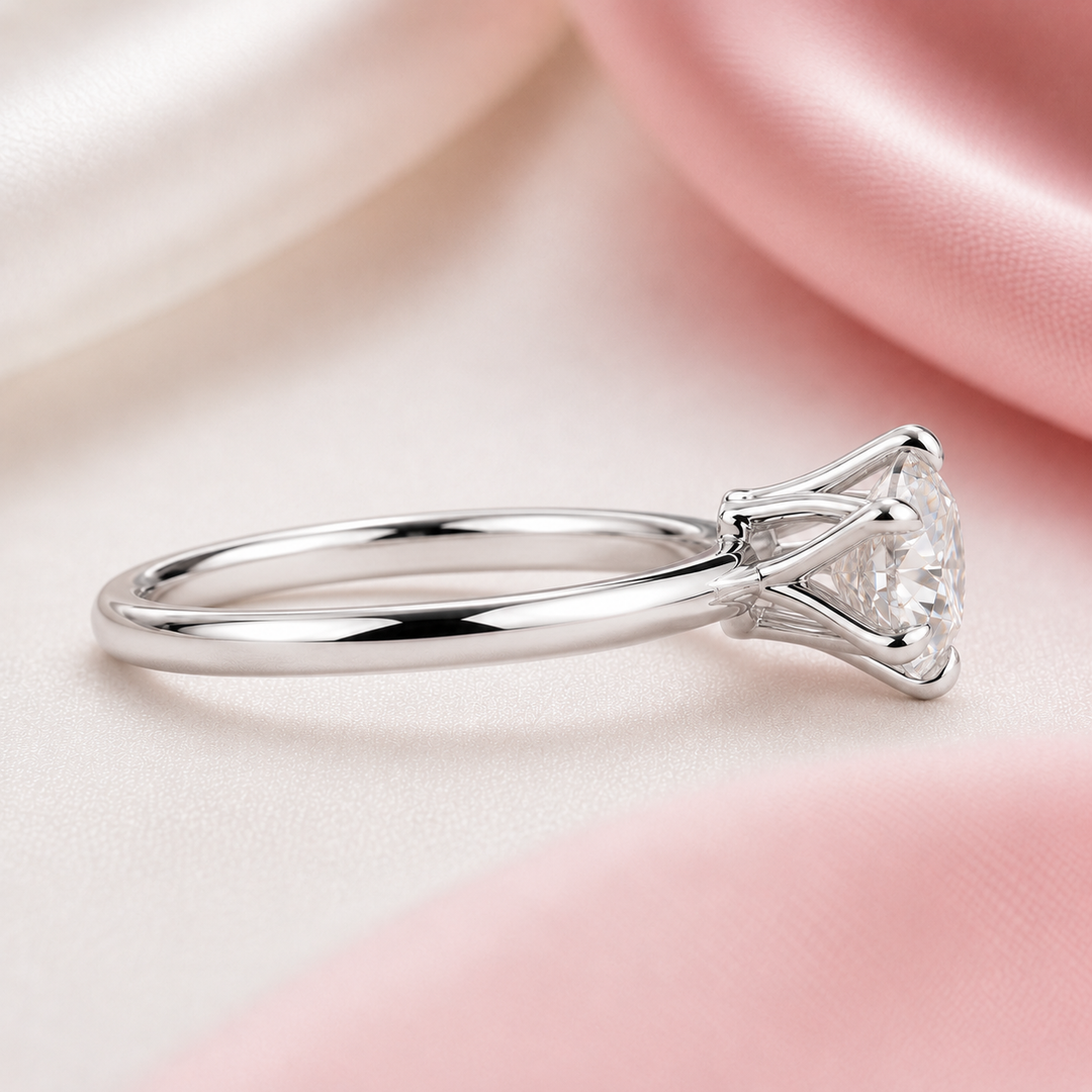 Perfect Innovation Lab Grown Diamond Solitaire Engagement Ring in White Gold