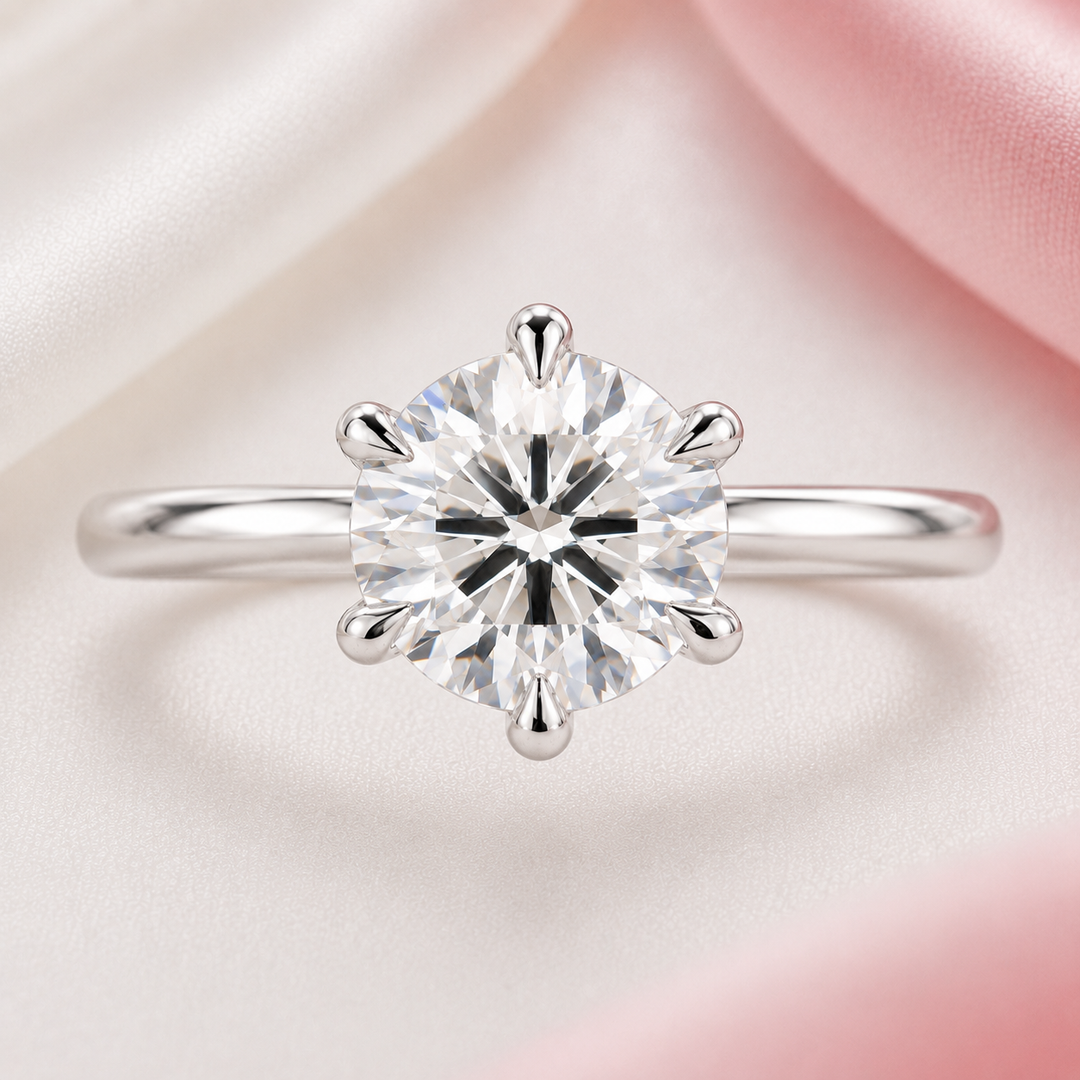 Perfect Innovation Lab Grown Diamond Solitaire Engagement Ring in White Gold