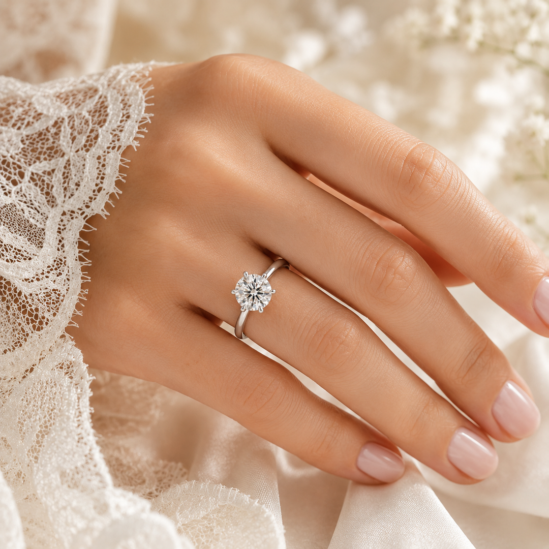 Perfect Innovation Lab Grown Diamond Solitaire Engagement Ring in White Gold