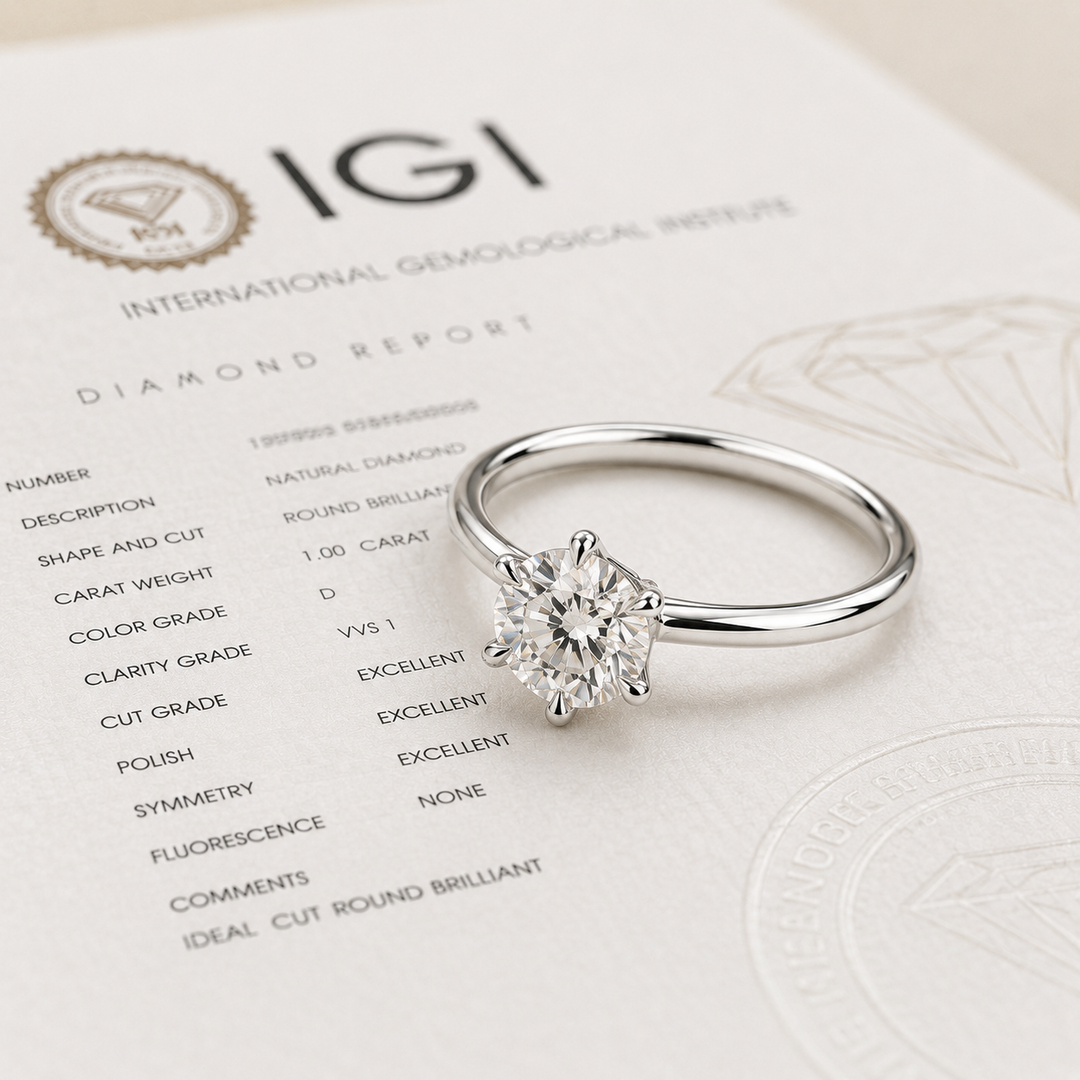 Perfect Innovation Lab Grown Diamond Solitaire Engagement Ring in 925 Sterling Silver