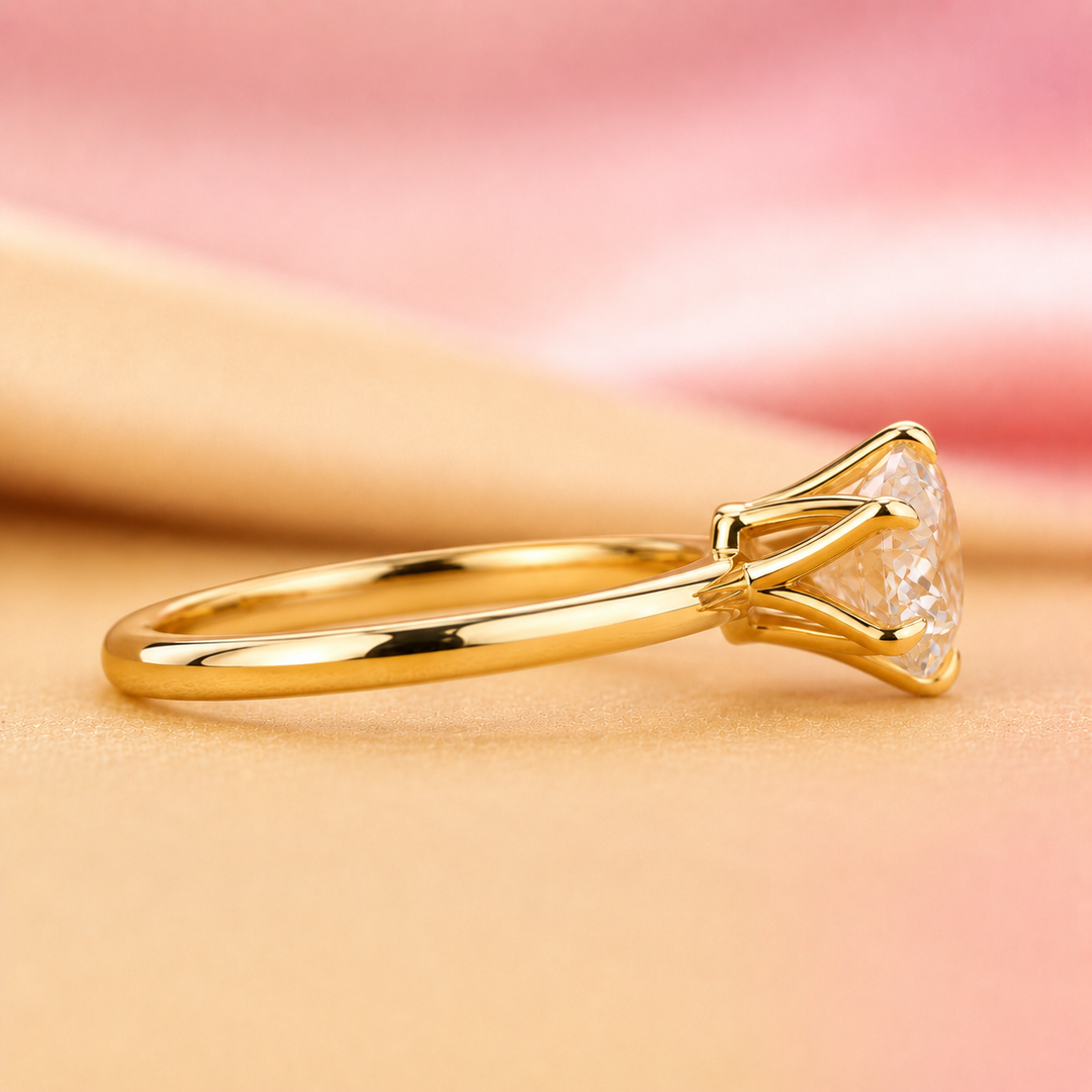 Perfect Innovation Lab Grown Diamond Solitaire Engagement Ring in Yellow Gold