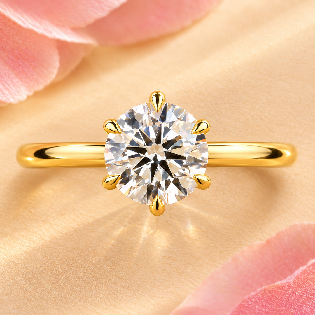 Perfect Innovation Lab Grown Diamond Solitaire Engagement Ring in Yellow Gold