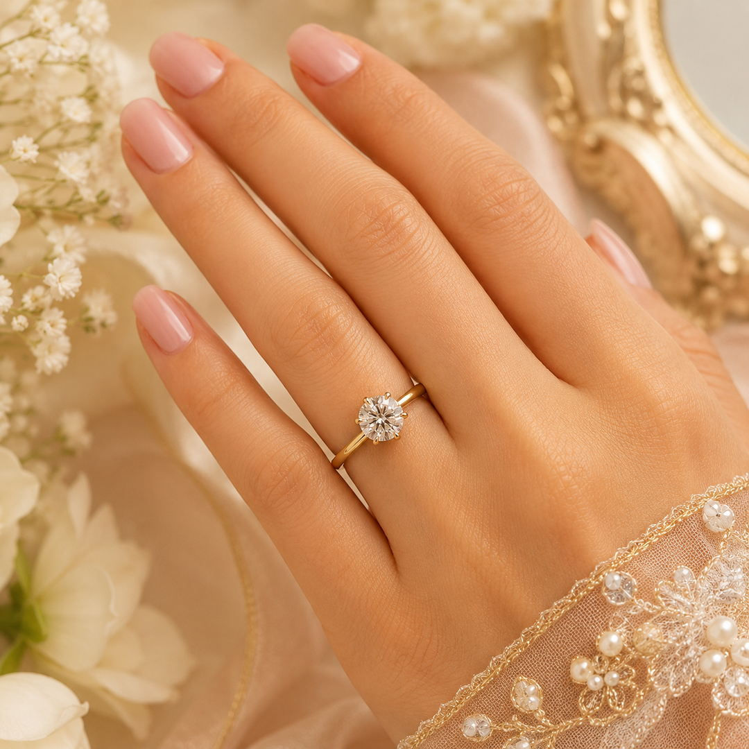 Perfect Innovation Lab Grown Diamond Solitaire Engagement Ring in Yellow Gold