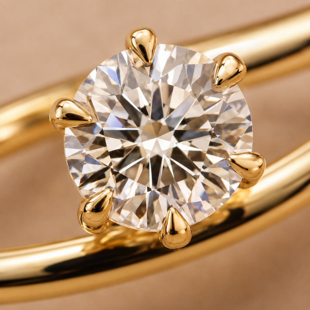 Perfect Innovation Lab Grown Diamond Solitaire Engagement Ring in Yellow Gold