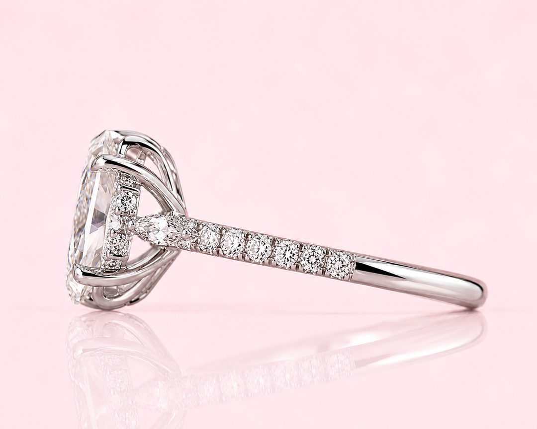 Marquise Cut Diamond Ring in Muse Setting in White Gold