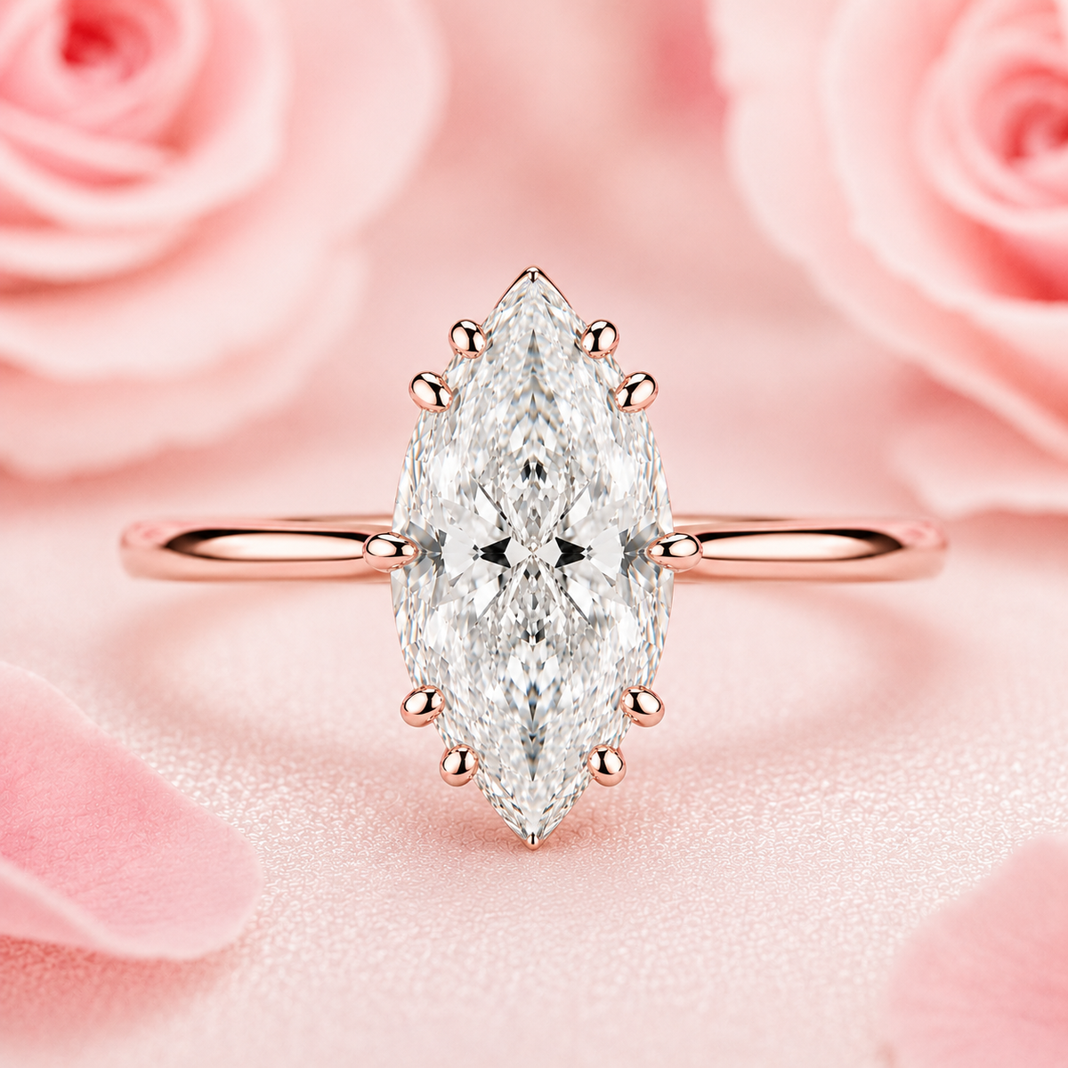 Marquisesolitairediamondring rosegold1
