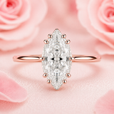 Marquise Solitaire Diamond Ring in Rose Gold