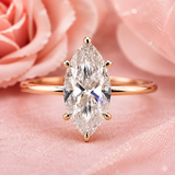 Marquise Solitaire Lab Grown Diamond Ring in Rose Gold