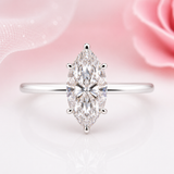 Marquise Solitaire Lab Grown Diamond Ring in White Gold