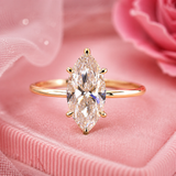 Marquise Solitaire Lab Grown Diamond Ring in Yellow Gold