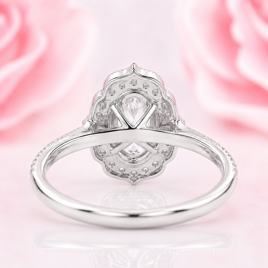 Oval Halo Engagement Ring for a Lasting Impression in White Gold