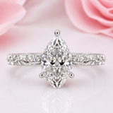 Pear Shaped Lab Grown Diamond Engagement Ring for Women in White Gold
